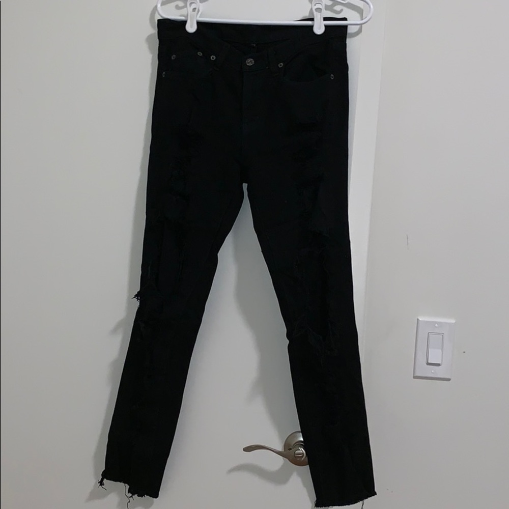 LF ripped black jeans